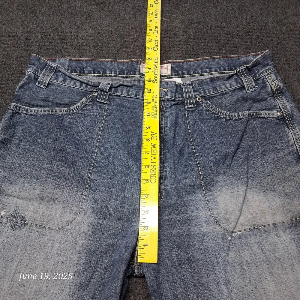 VTG Y2K Levi's Denim Shorts Men Size 38 Blue Faded Distressed 12